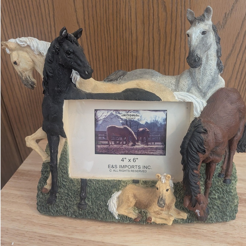 VTG Horse Resin 3D Picture Frame 4x6 Western Equestrian Decor Cowboy E&S Imports